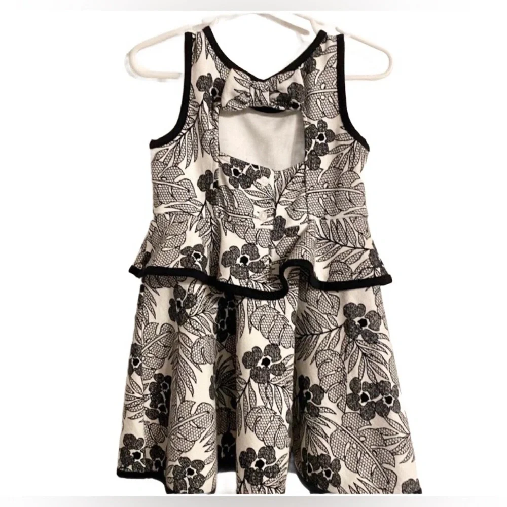 Janie and Jack Black & White Floral Jumper Size 2